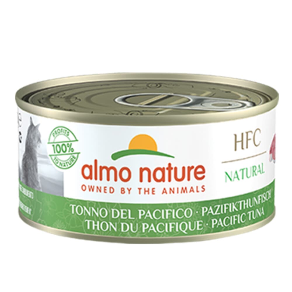 48x Almo Nature HFC Natural Kattenvoer Nat Blik Stille Oceaan Tonijn 150 gr