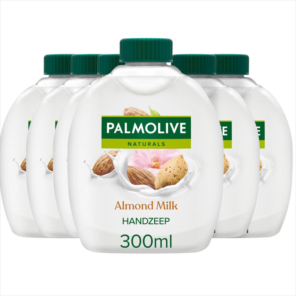 6x Palmolive Handzeep Naturals Navulling Amandel Melk 300 ml