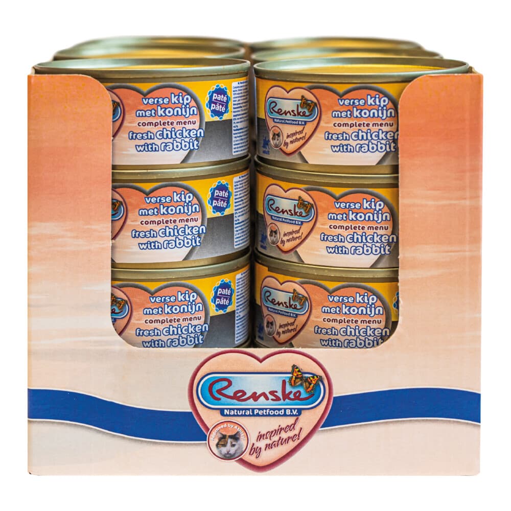 24x Renske Paté Kattenvoer Nat Kip - Konijn 70 gr