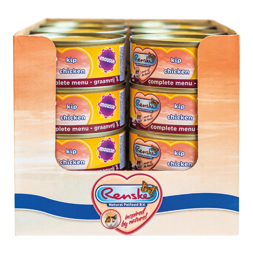 24x Renske Mousse Kattenvoer Nat Kip 70 gr