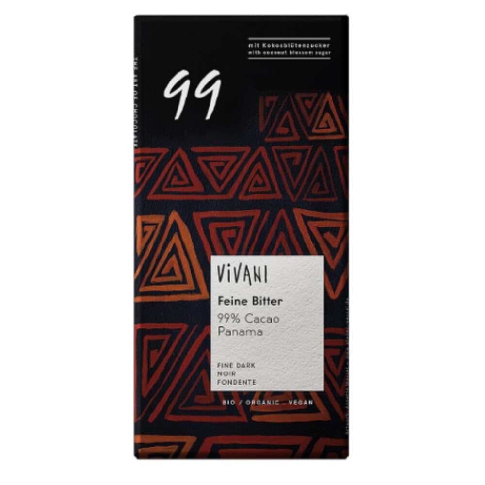 10x Vivani Chocolade Feine Bitter 99% Cacao 80 gr