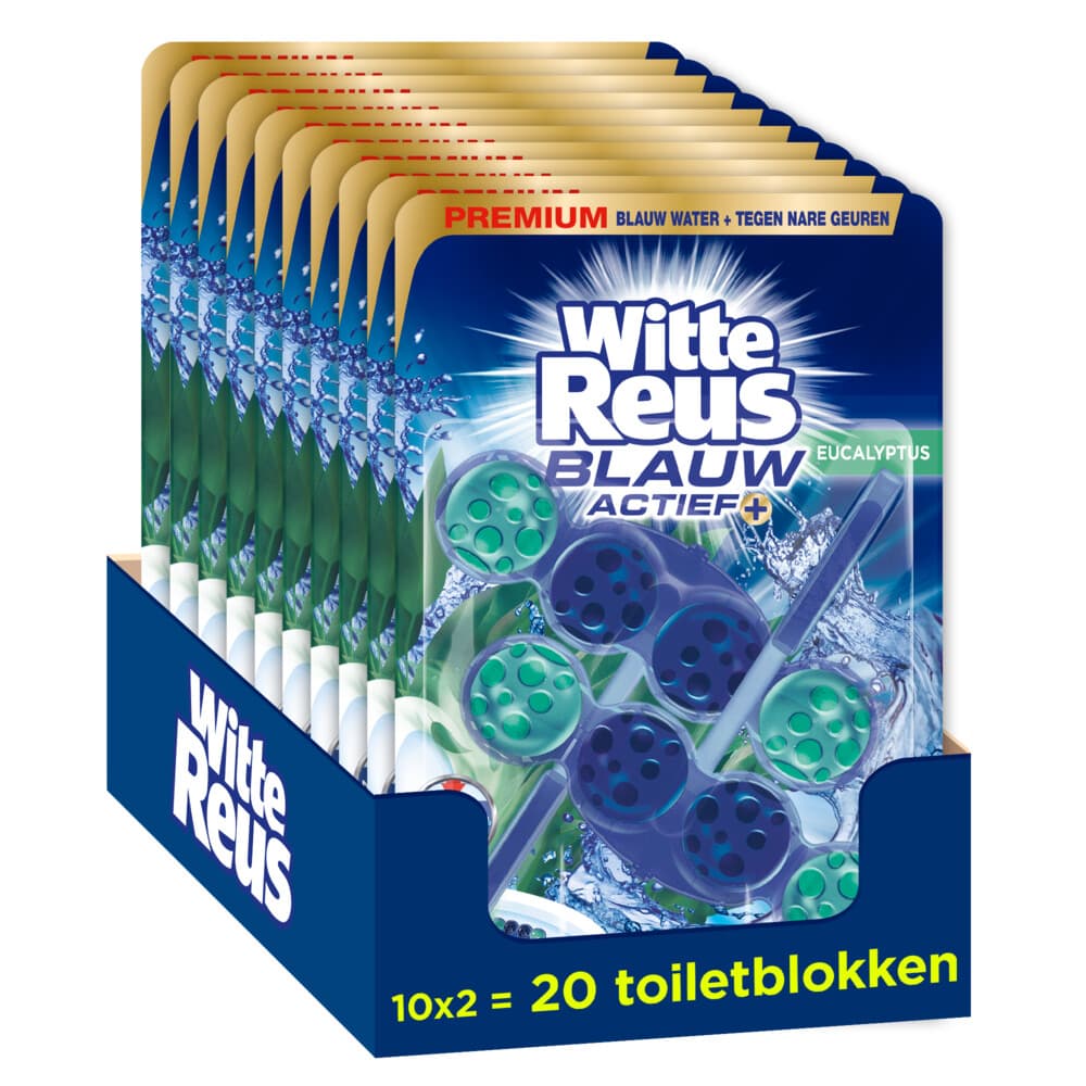 10x Witte Reus Toiletblok Blauw Actief Eucalyptus 2 stuks