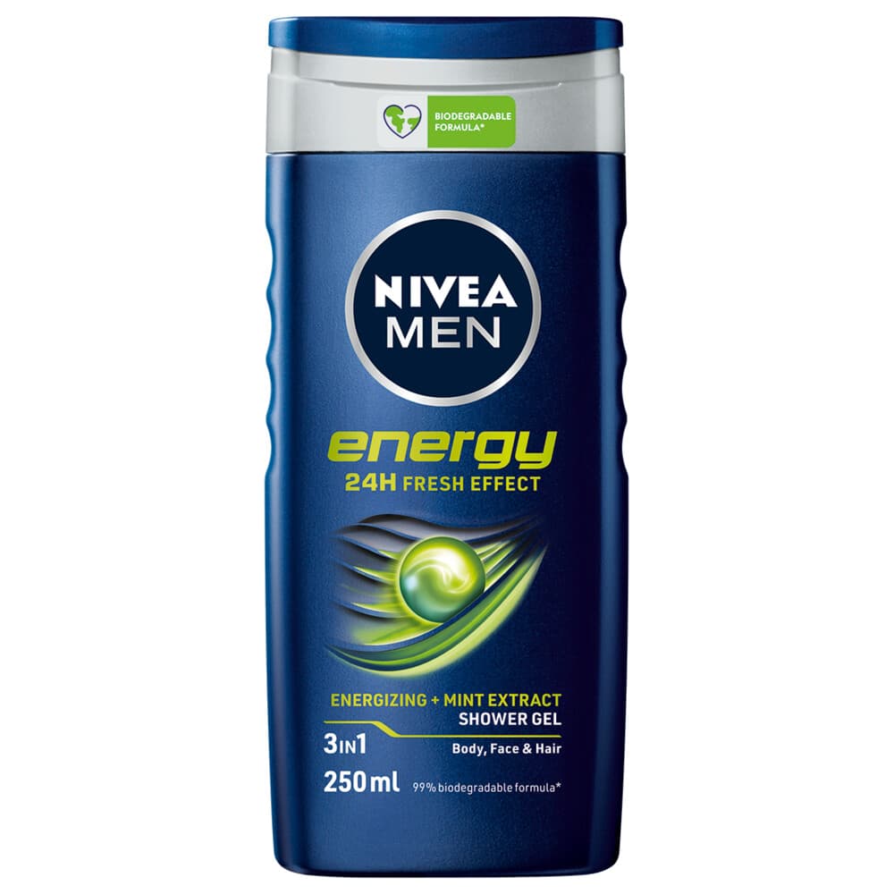 3x NIVEA Men Douchegel 3in1 For Men Energy 250 ml