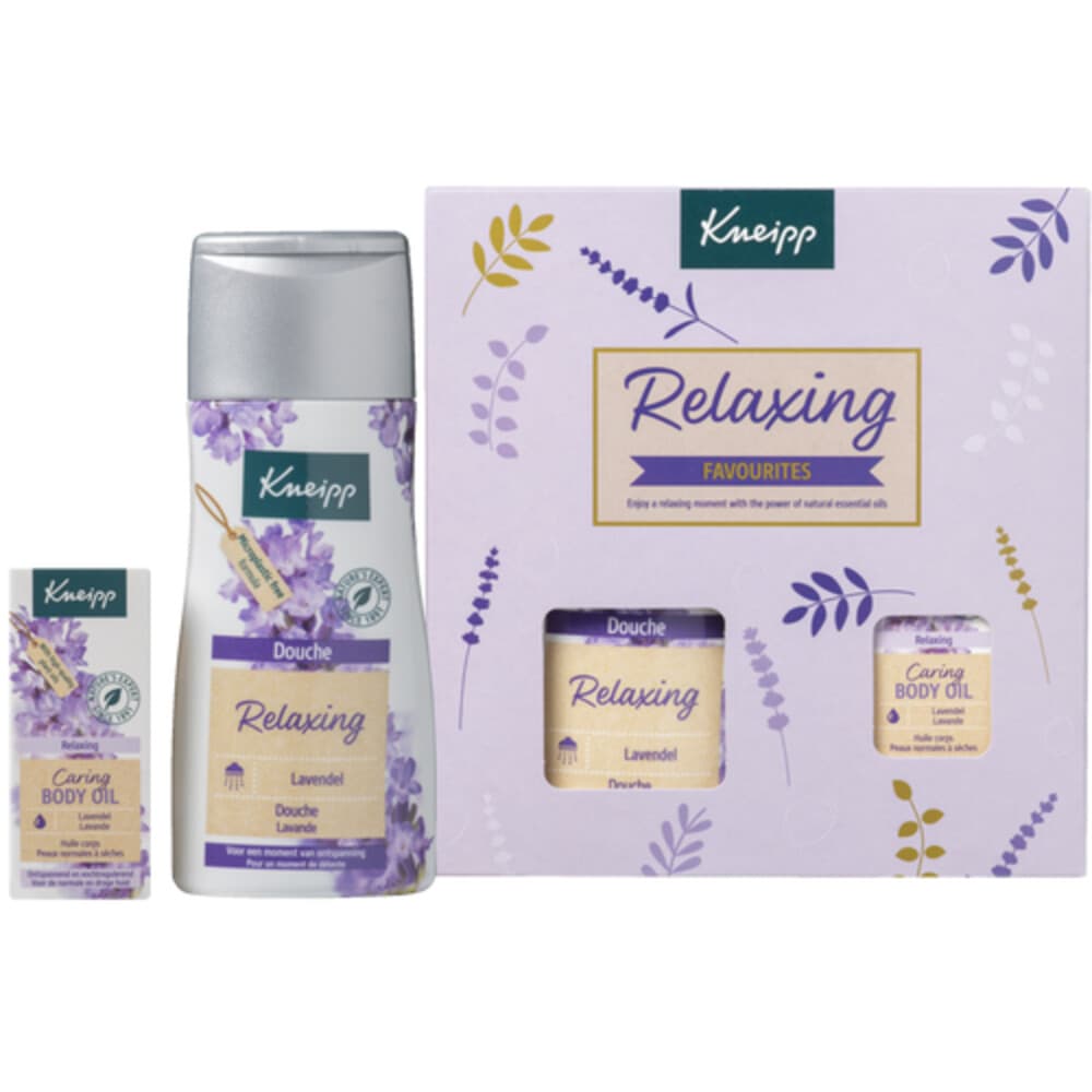 3x Kneipp Geschenkset Relaxing Favourites Douche&Body Oil 1 set