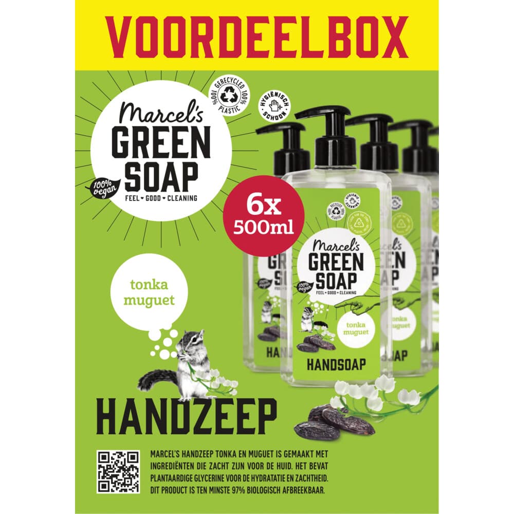 6x Marcel's Green Soap Handzeep Tonka&Muguet 500 ml