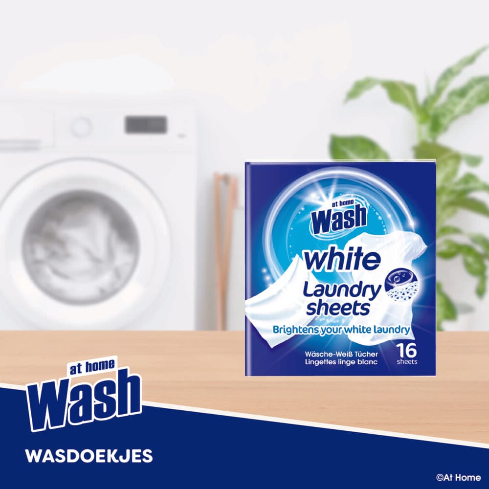 3x At Home Wasdoekjes Witte Was 16 stuks