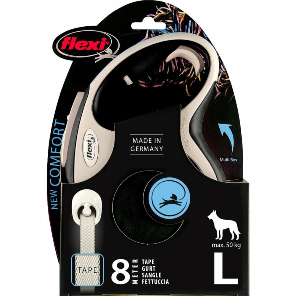 Flexi Rollijn New Comfort Tape 8 mtr tot 50 kg Zwart