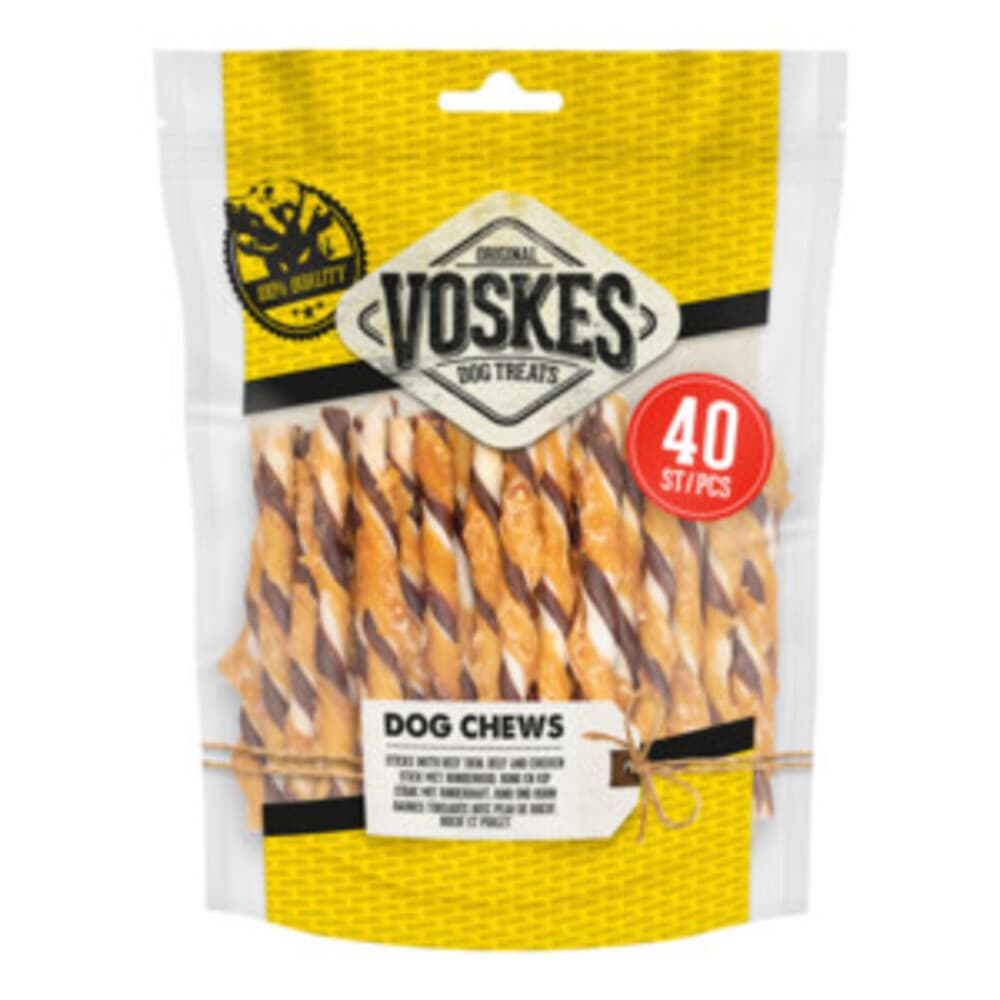 15x Voskes Rawhide Kip - Rund Sticks 400 gr