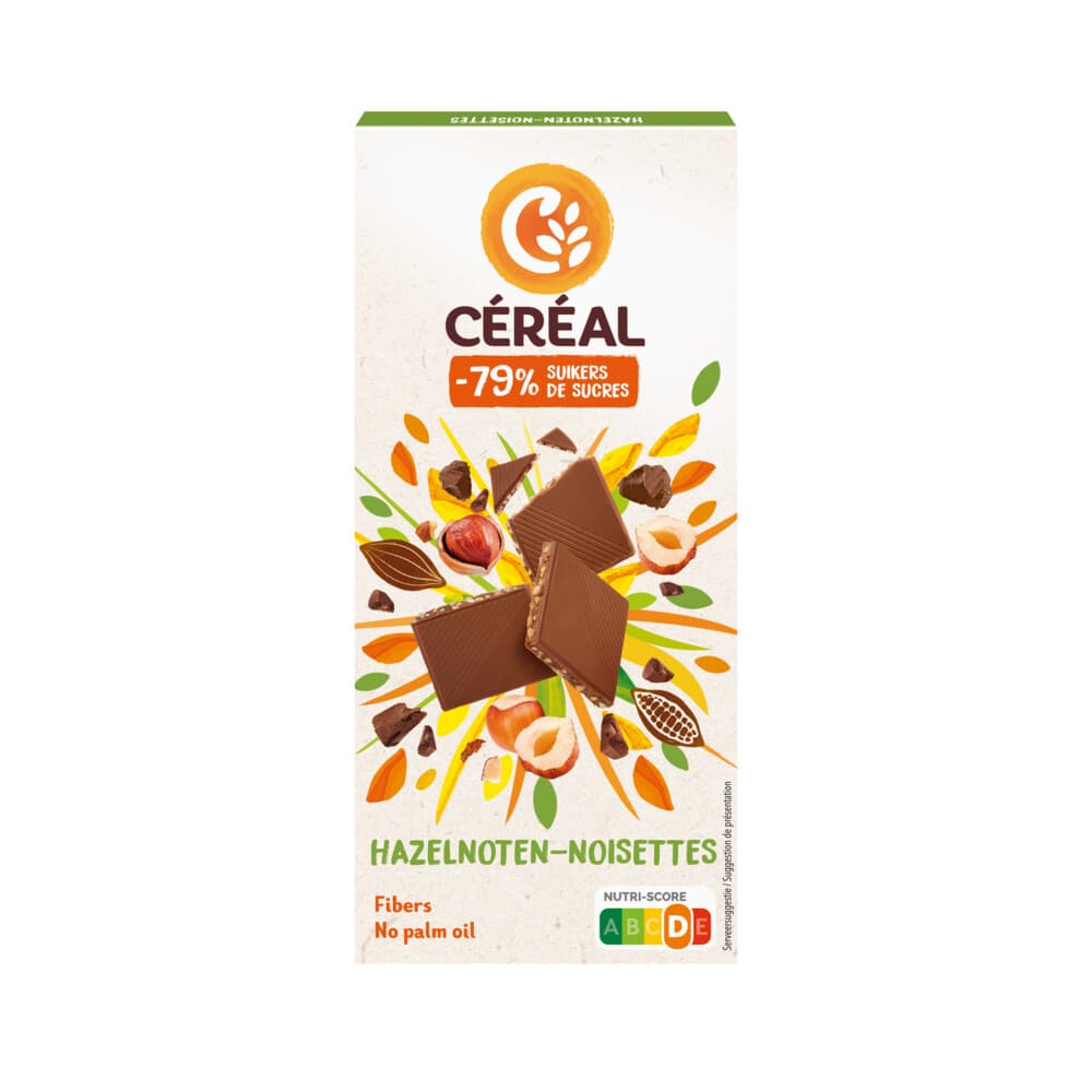 Céréal Chocolade Tablet Hazelnoot 80 gr