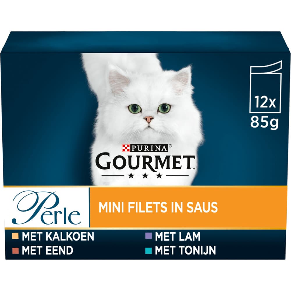 Gourmet Perle Kattenvoer Nat Mini Filets in Saus Mix 12 x 85 gr