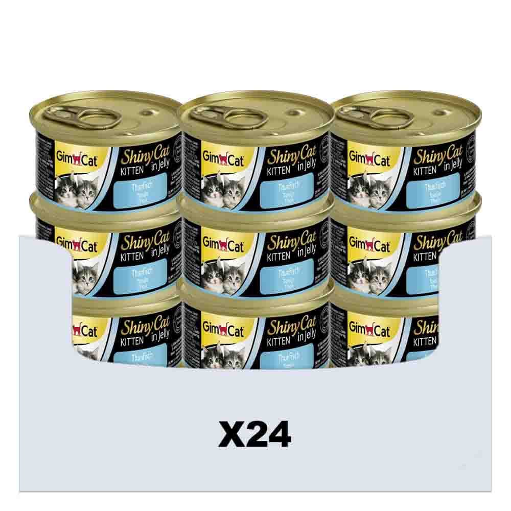24x GimCat Shinycat Kitten in Jelly Tonijn 70 gr