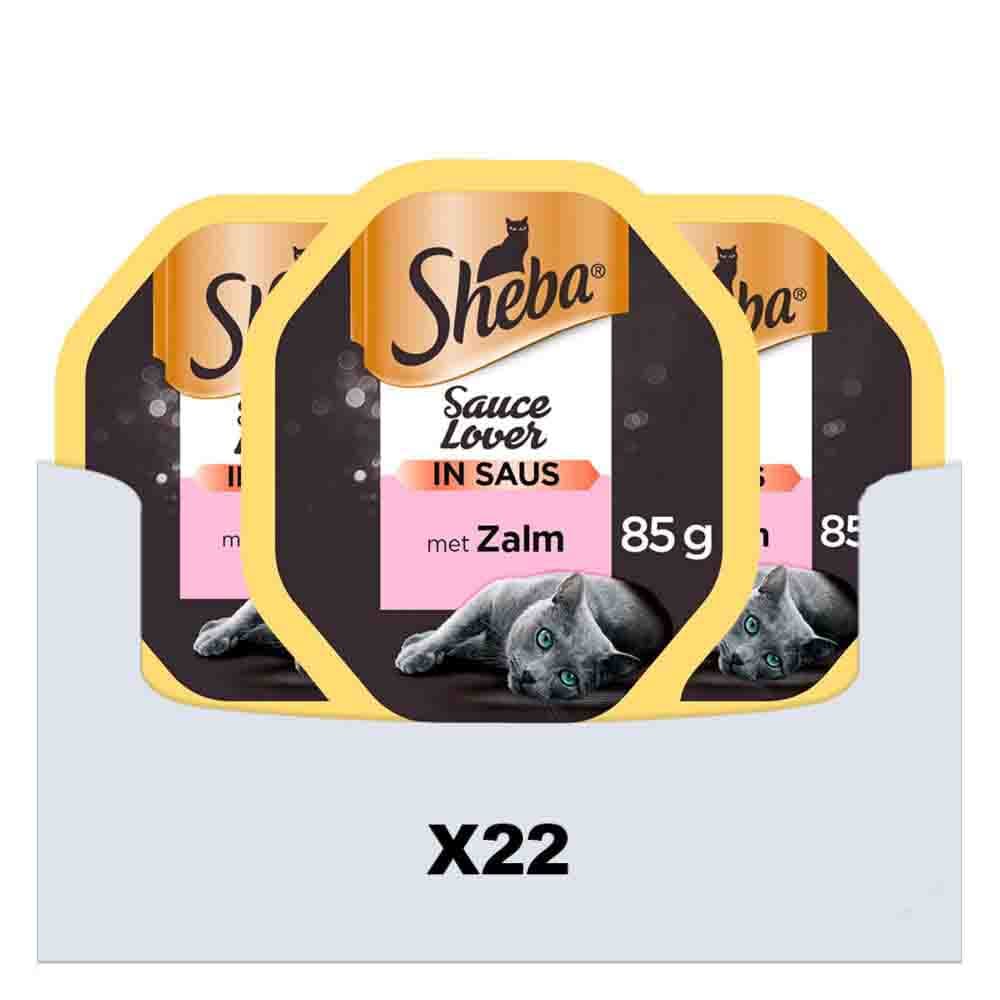 22x Sheba Kattenvoer Natvoer Sauce Lovers Zalm 85 gr