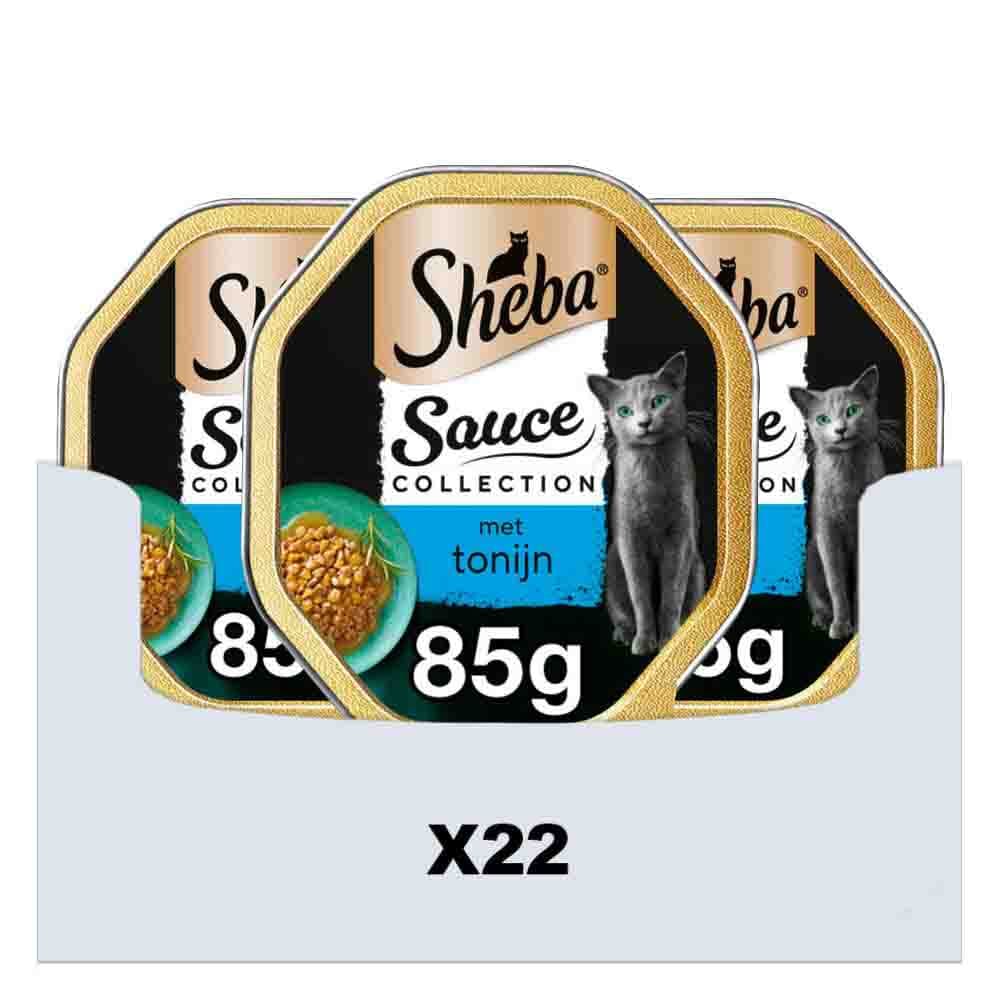 22x Sheba Kattenvoer Natvoer Sauce Lovers Tonijn 85 gr