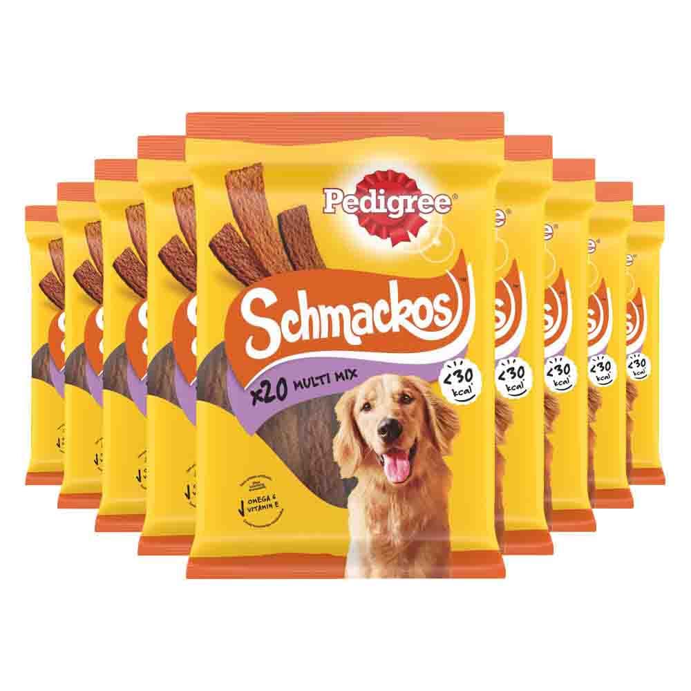 9x Pedigree Schmackos Hondensnacks Mix 140 gr
