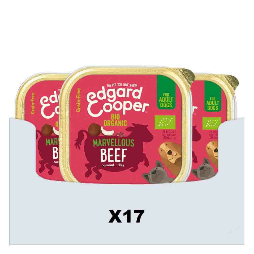 17x Edgard&Cooper Kuipje Vers Vlees Hondenvoer Bio Rund 100 gr