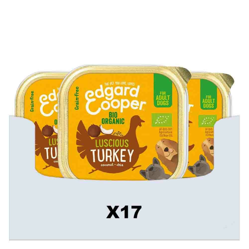 17x Edgard&Cooper Kuipje Vers Vlees Hondenvoer Bio Kalkoen 100 gr