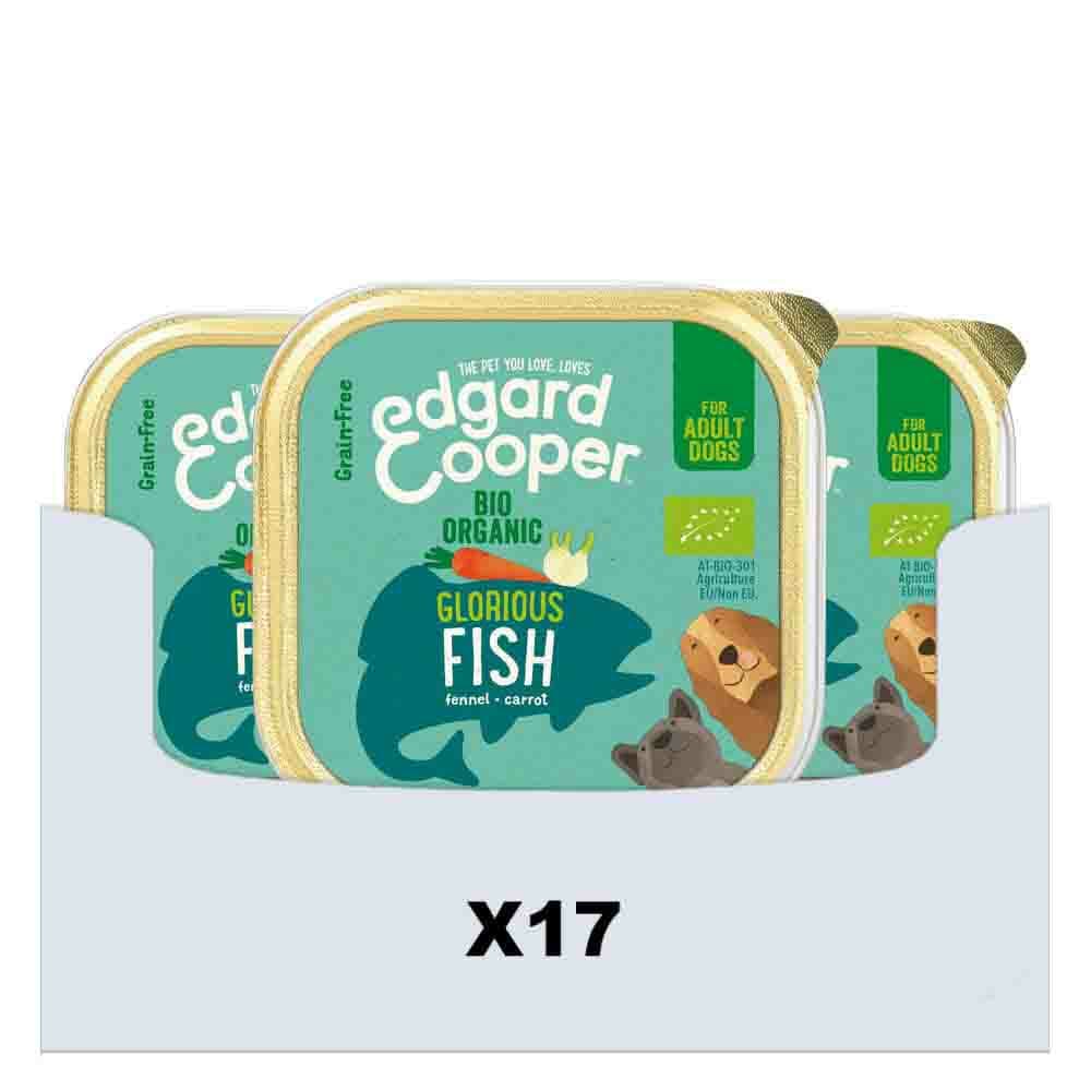 17x Edgard&Cooper Kuipje Vers Vlees Hondenvoer Bio Vis 100 gr