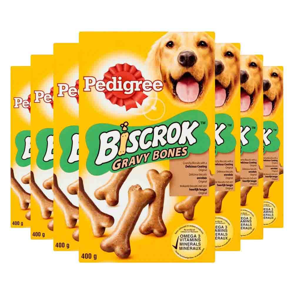7x Pedigree Biscrok Gravy Bones Hondensnack 400 gr