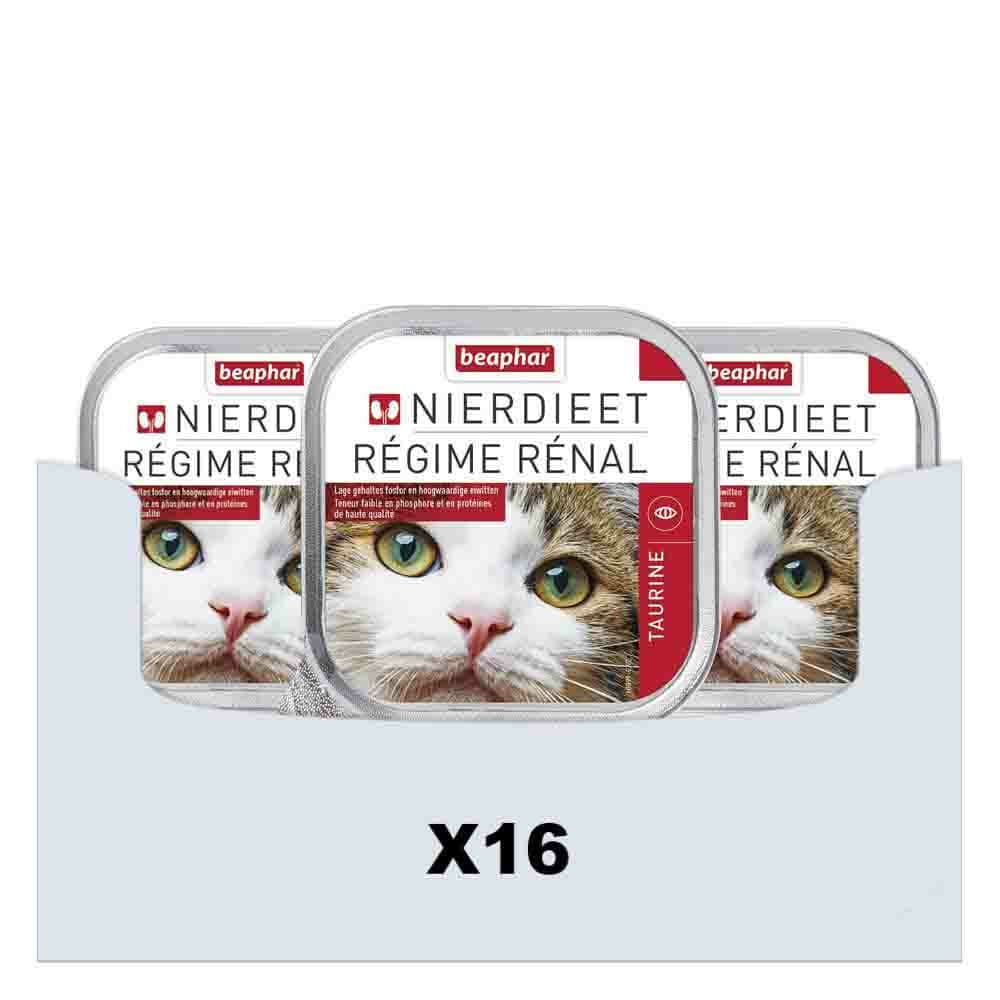 16x Beaphar Nierdieet Kattenvoer Nat Naturel 100 gr