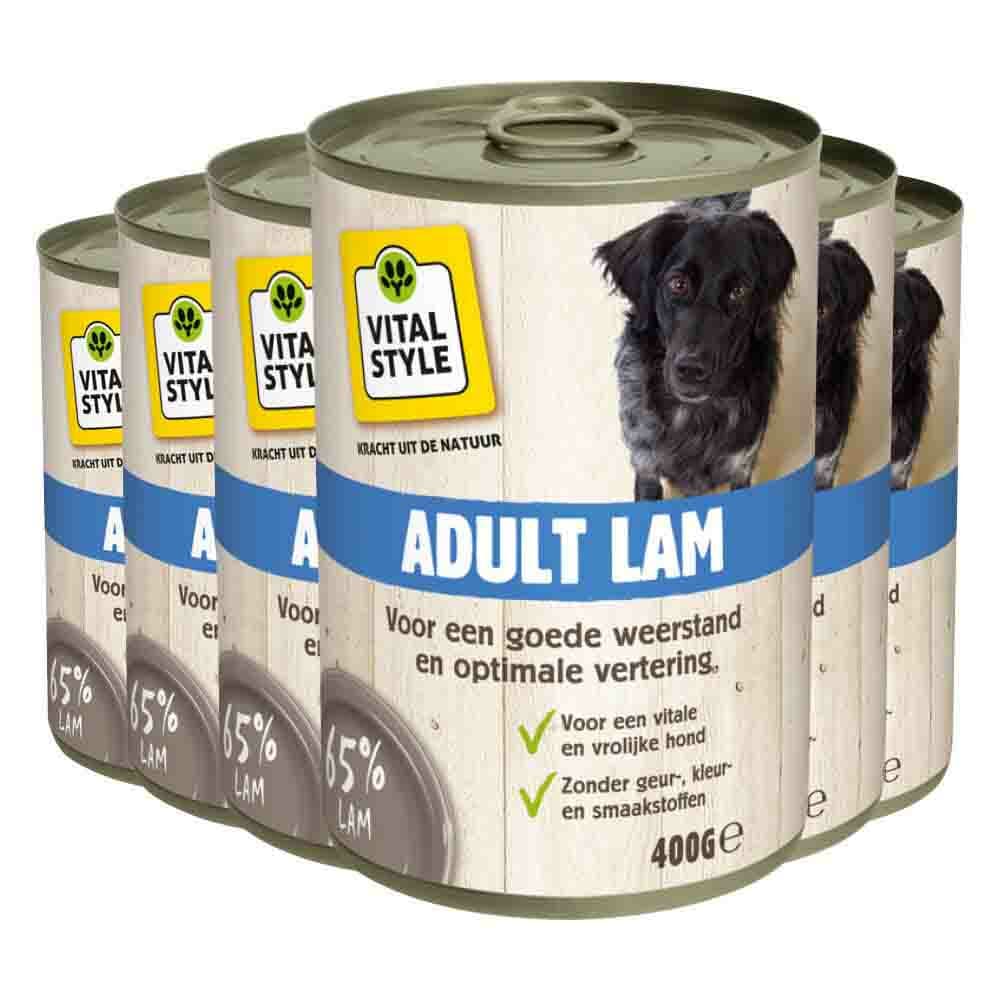 6x Vitalstyle Hondenvoer Bik Lam 400 gr