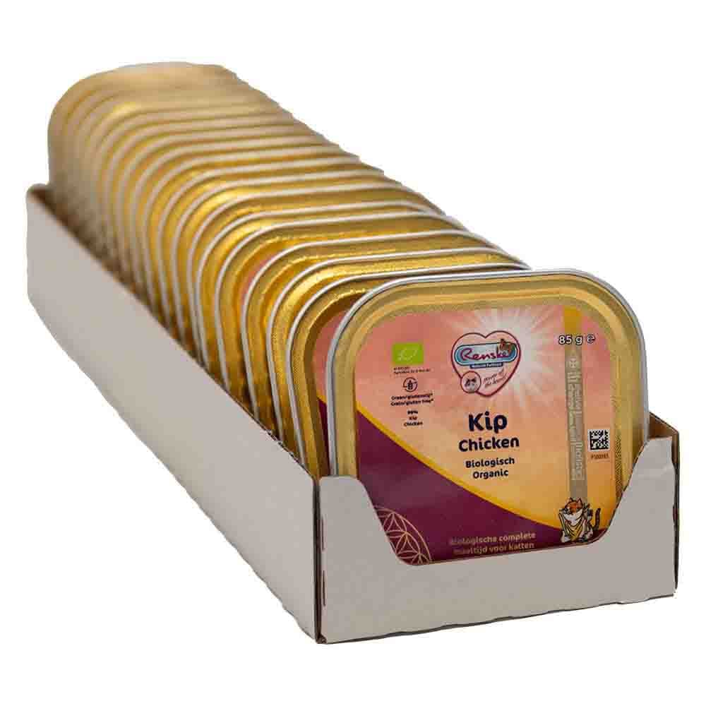 19x Renske Bio Vers Gestoomd Kattenvoer Nat Kip 85 gr
