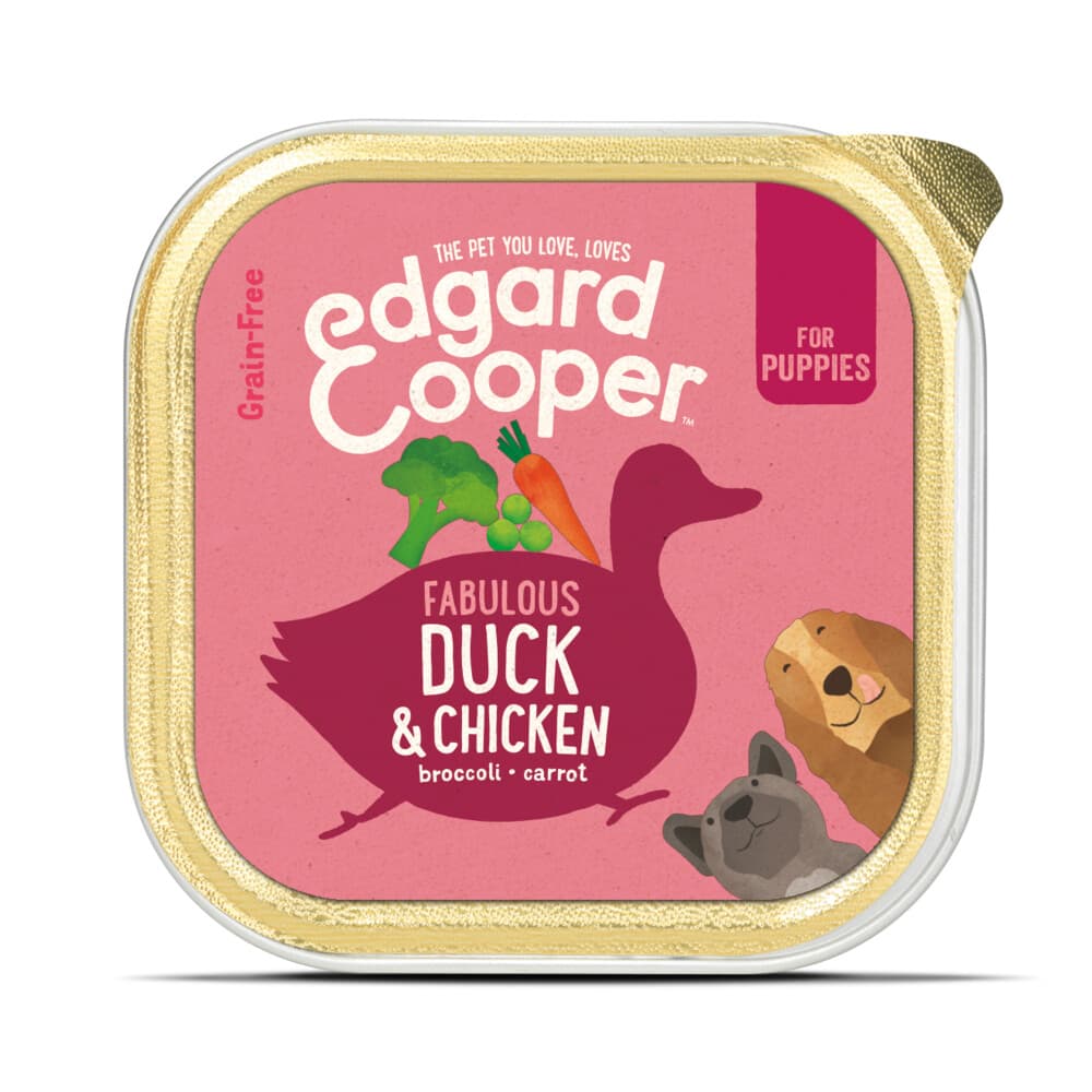 Edgard&Cooper Kuipje Vers Vlees Puppy Hondenvoer Eend - Kip 300 gr