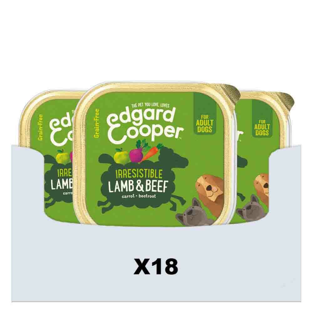 18x Edgard&Cooper Kuipje Vers Vlees Hondenvoer Lam - Rund 300 gr