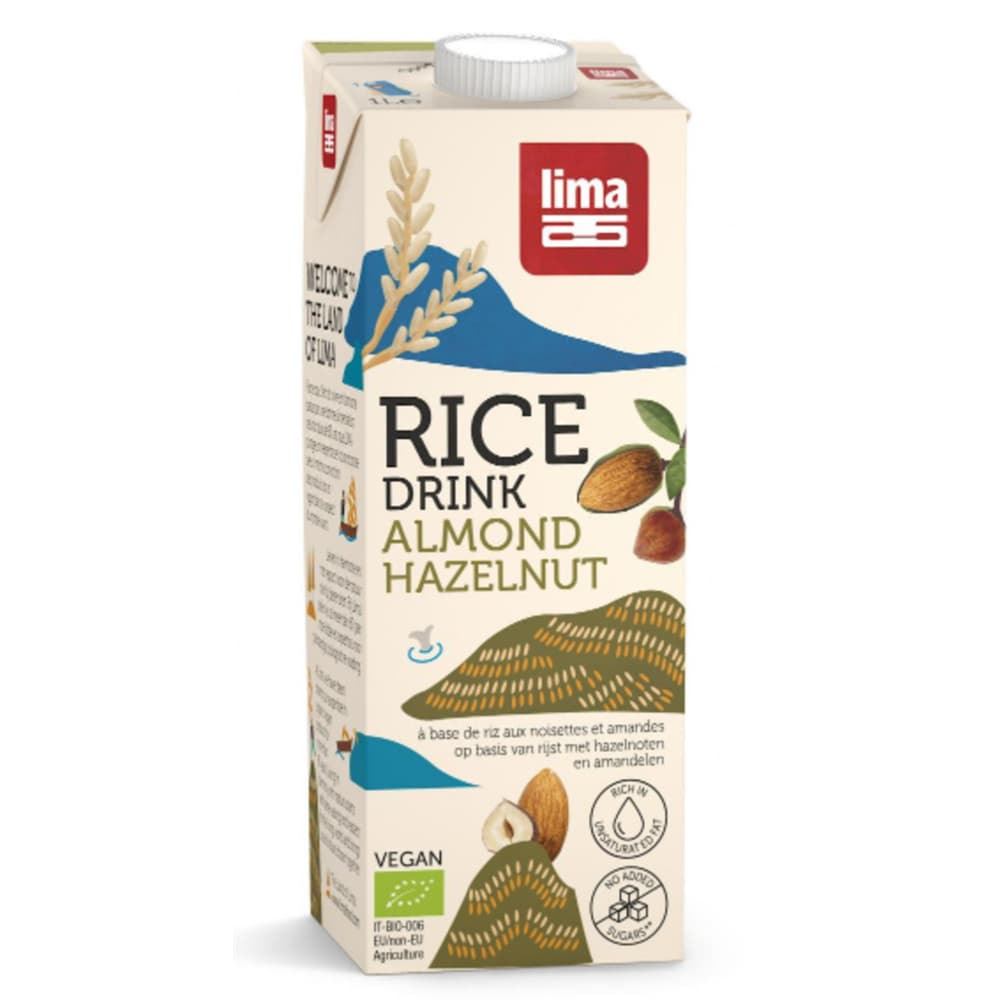 6x Lima Rijstdrink Hazelnoot Amandel 1 liter