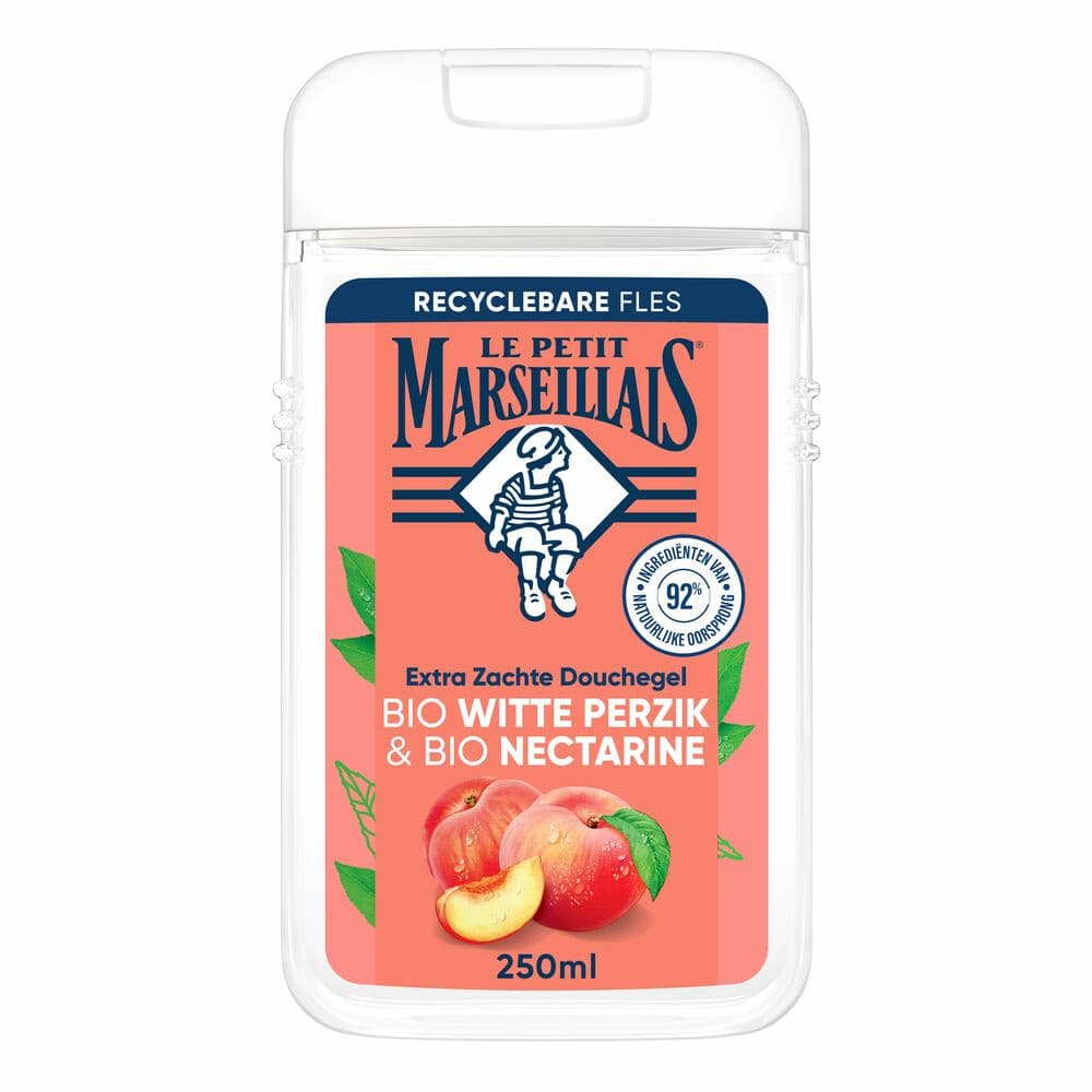 12x Le Petit Marseillais Douchegel Bio White Peach&Bio Nectarine 250 ml