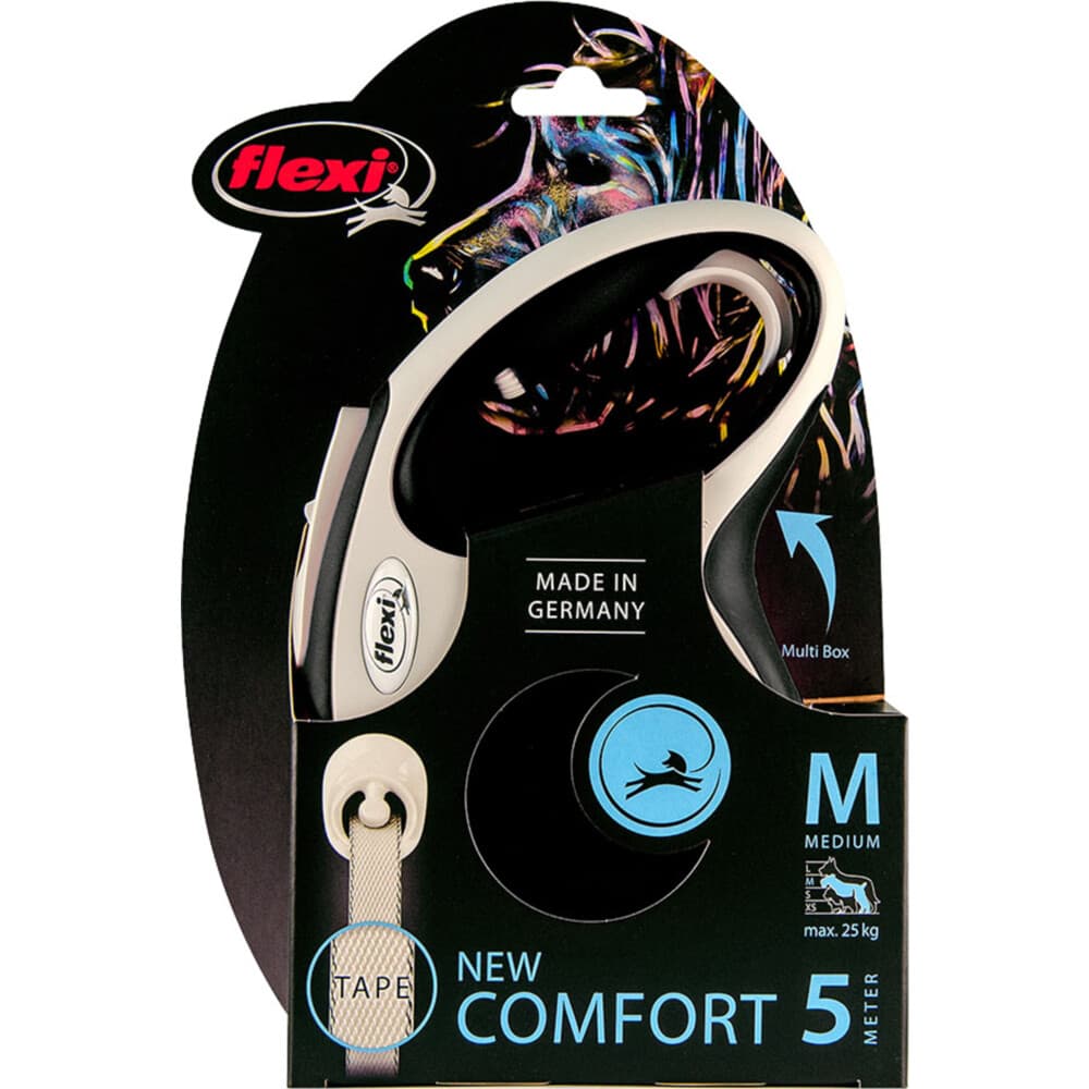 Flexi Rollijn New Comfort Tape 5 mtr tot 25 kg Zwart