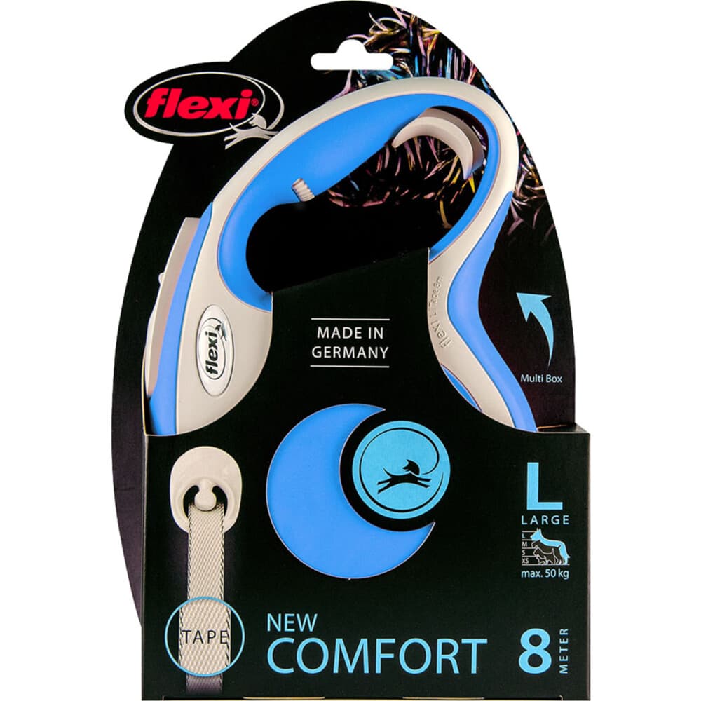 Flexi Rollijn New Comfort Tape 8 mtr tot 50 kg Blauw
