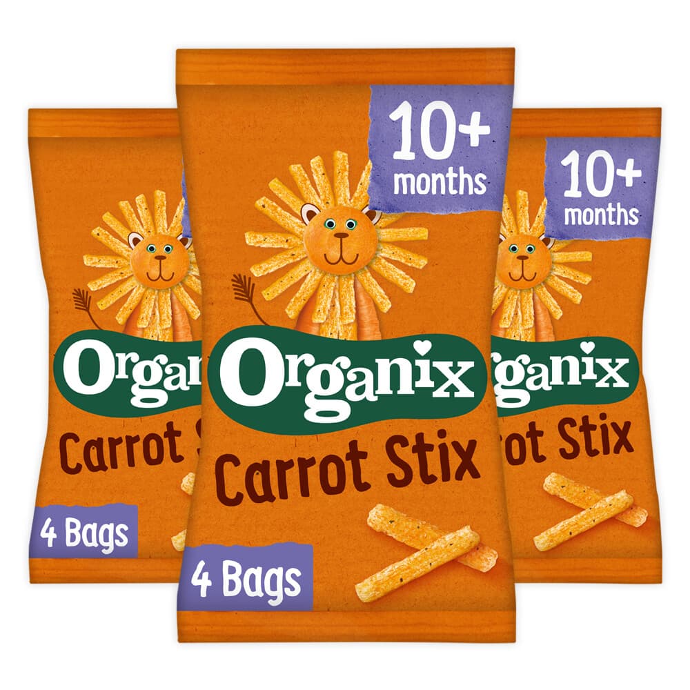 2e halve prijs: 3x Organix Baby Knabbels 10+ m Wortel 4x15 gr