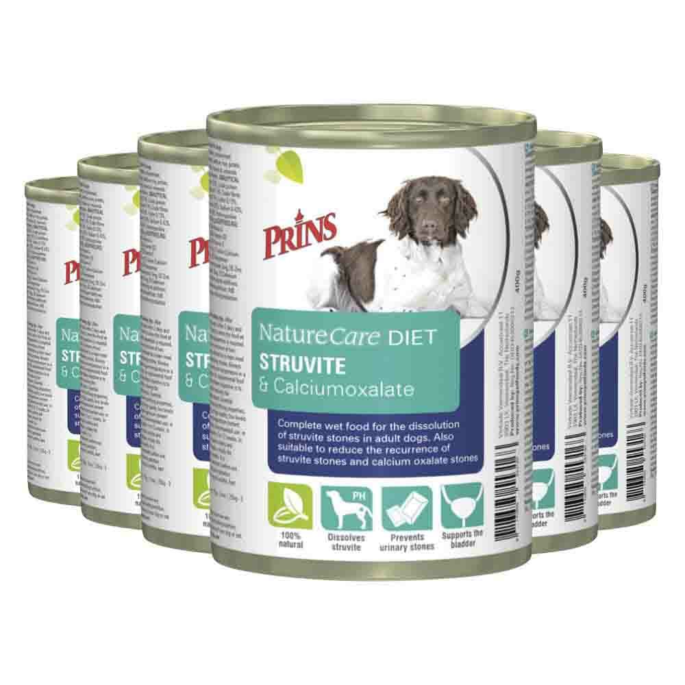 6x Prins NatureCare Diet Struvite&Calciumoxalate Hondenvoer Nat 400 gr
