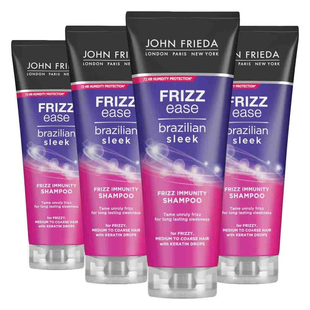 4x John Frieda Frizz Ease Brazilian Sleek Shampoo 250 ml