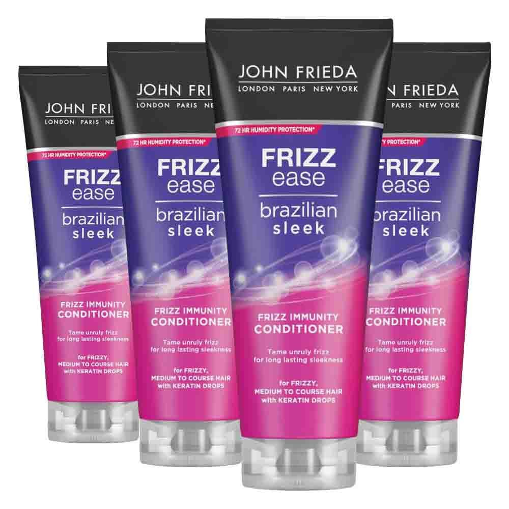 4x John Frieda Frizz Ease Brazilian Sleek Conditioner 250 ml
