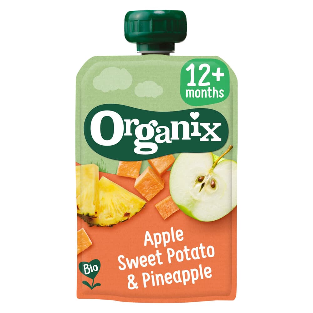 Organix Knijpfruit 12+m Appel Zoete Aardappel&Ananas 100 gr