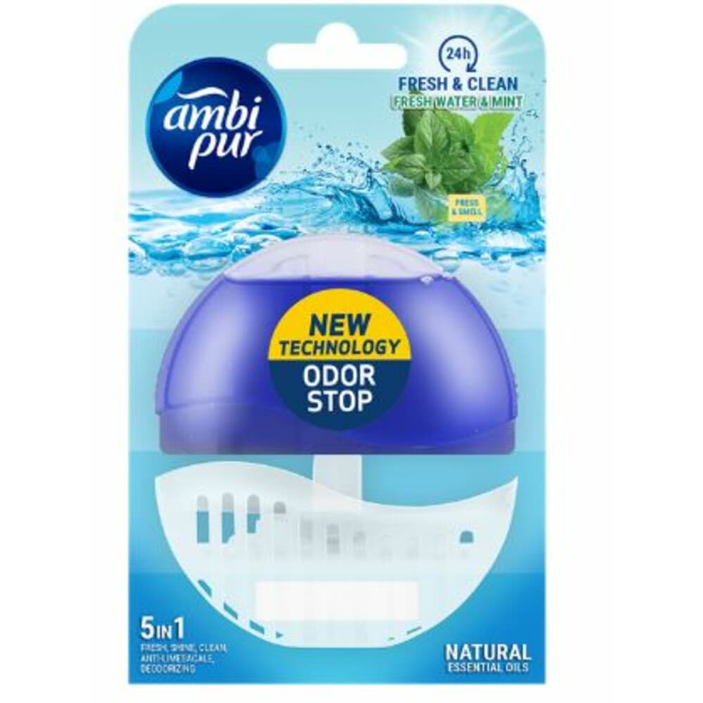 3+2 gratis: Ambi Pur Toiletblok Starterkit 5in1 Fresh Water&Mint