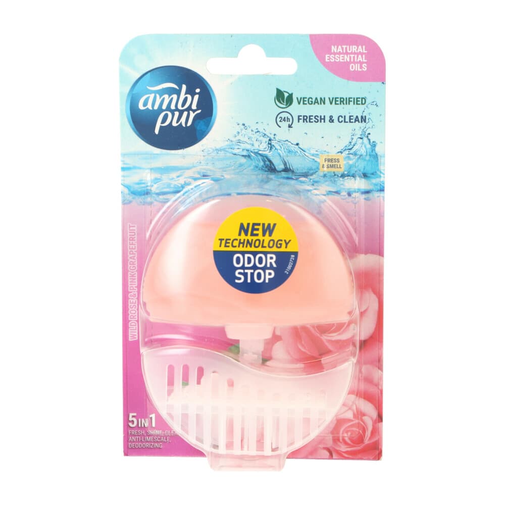 3+2 gratis: Ambi Pur Toiletblok Starterkit 5in1 Wild Rose&Pink Grapefruit