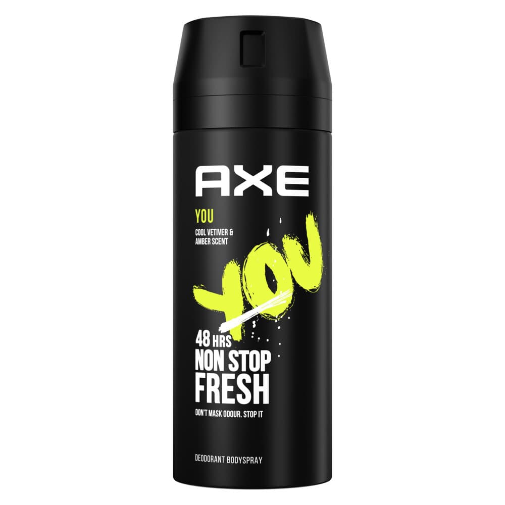 2+1 gratis: Axe Deodorant Bodyspray You 150 ml