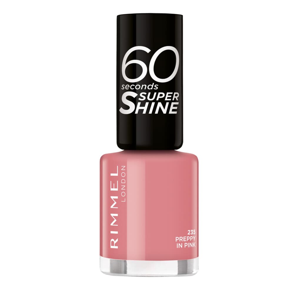 3x Rimmel Nagellak 60 Seconds SuperShine 235 Preppy In Pink 8 ml