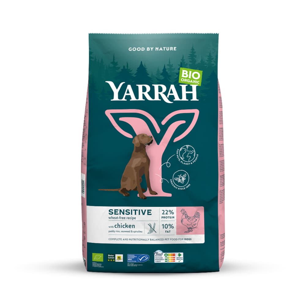 Yarrah Bio Hondenvoer Sensitive Adult Kip&Rijst 10 kg