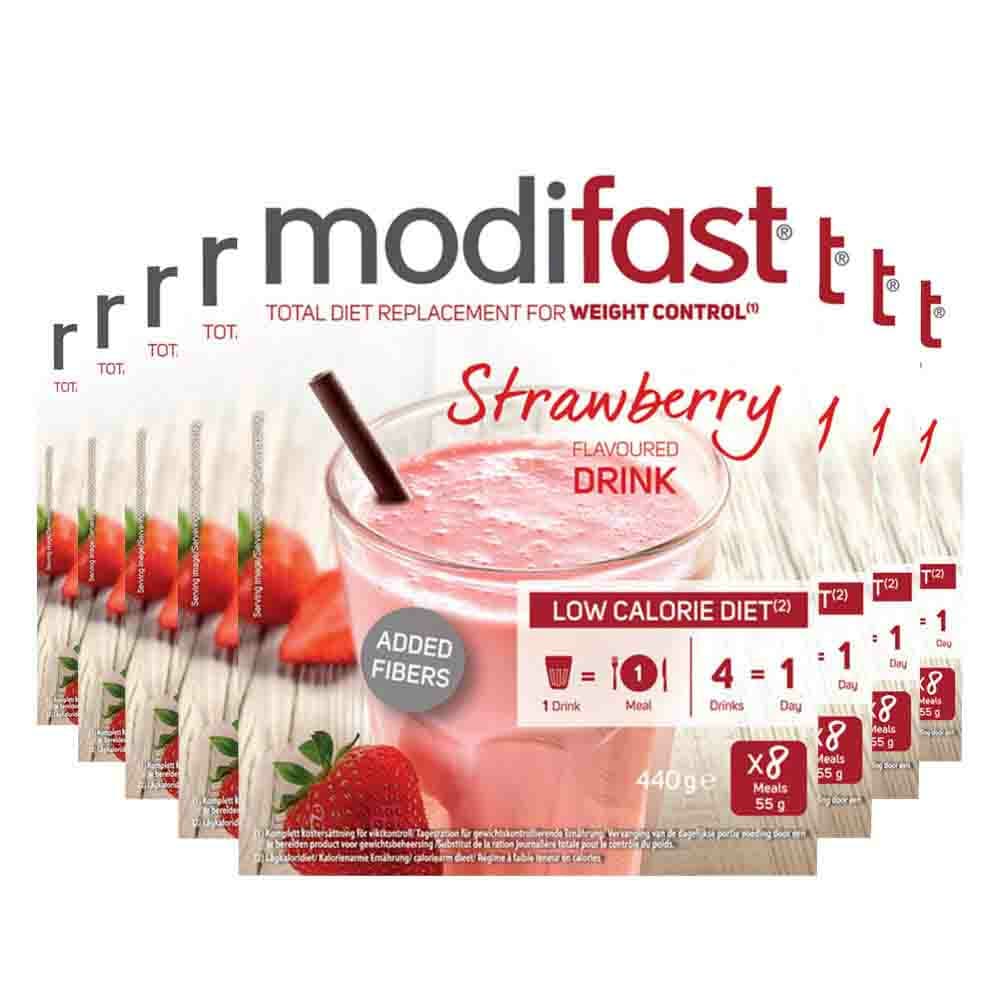 8x Modifast Intensive Milkshake Aardbei 8 x 55 gr