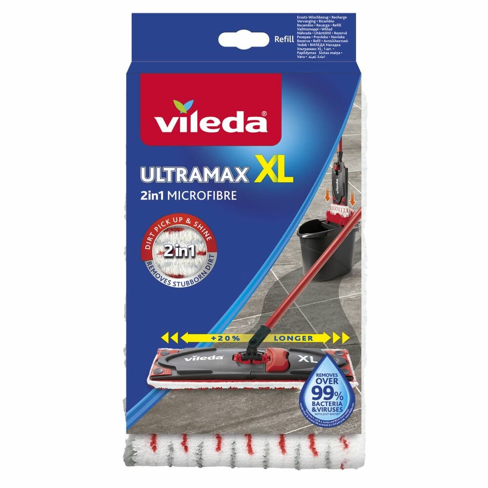 8x Vileda UltraMax Power 2in1 XL - Vervanging Wit Rood