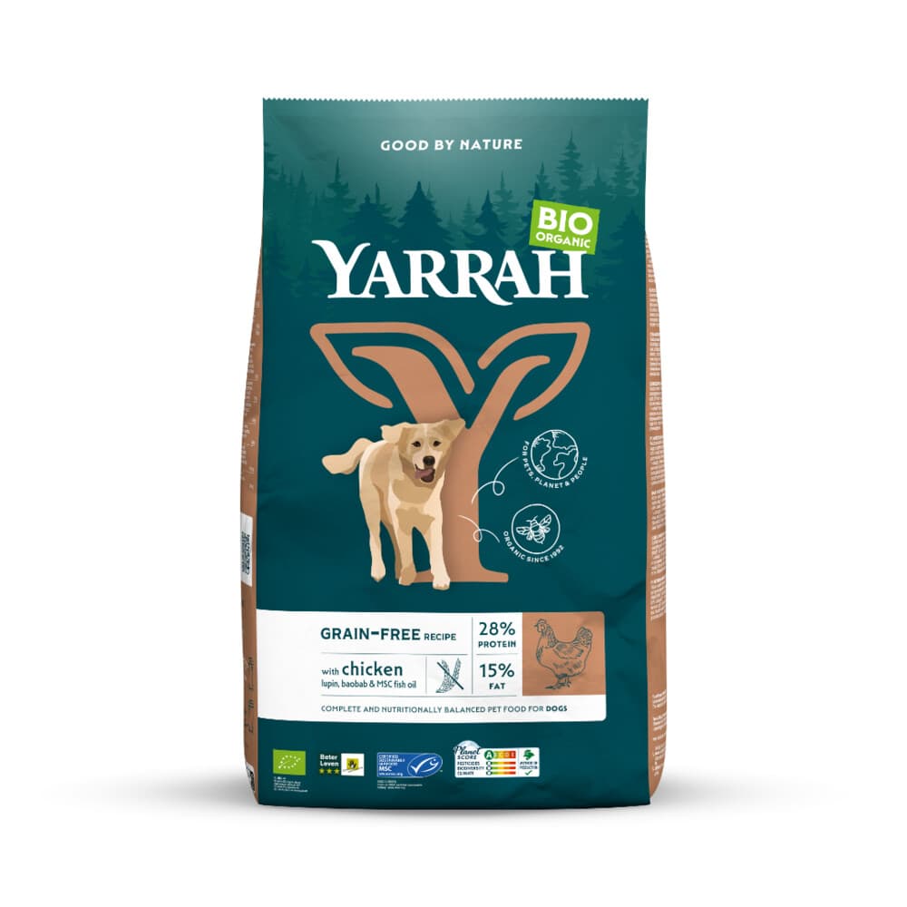 4x Yarrah Bio Hondenvoer Graanvrij Kip&Vis 2 kg