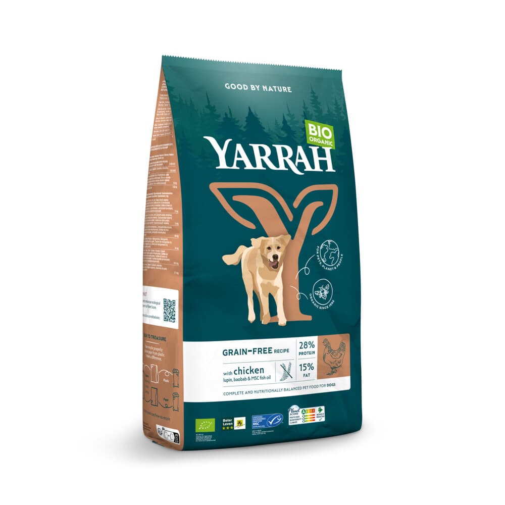 Yarrah Bio Hondenvoer Graanvrij Kip&Vis 10 kg