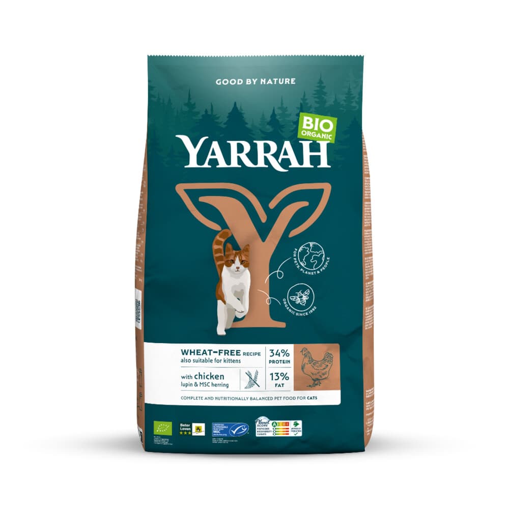 6x Yarrah Bio Kattenvoer Graanvrij Kip&Vis 800 gr
