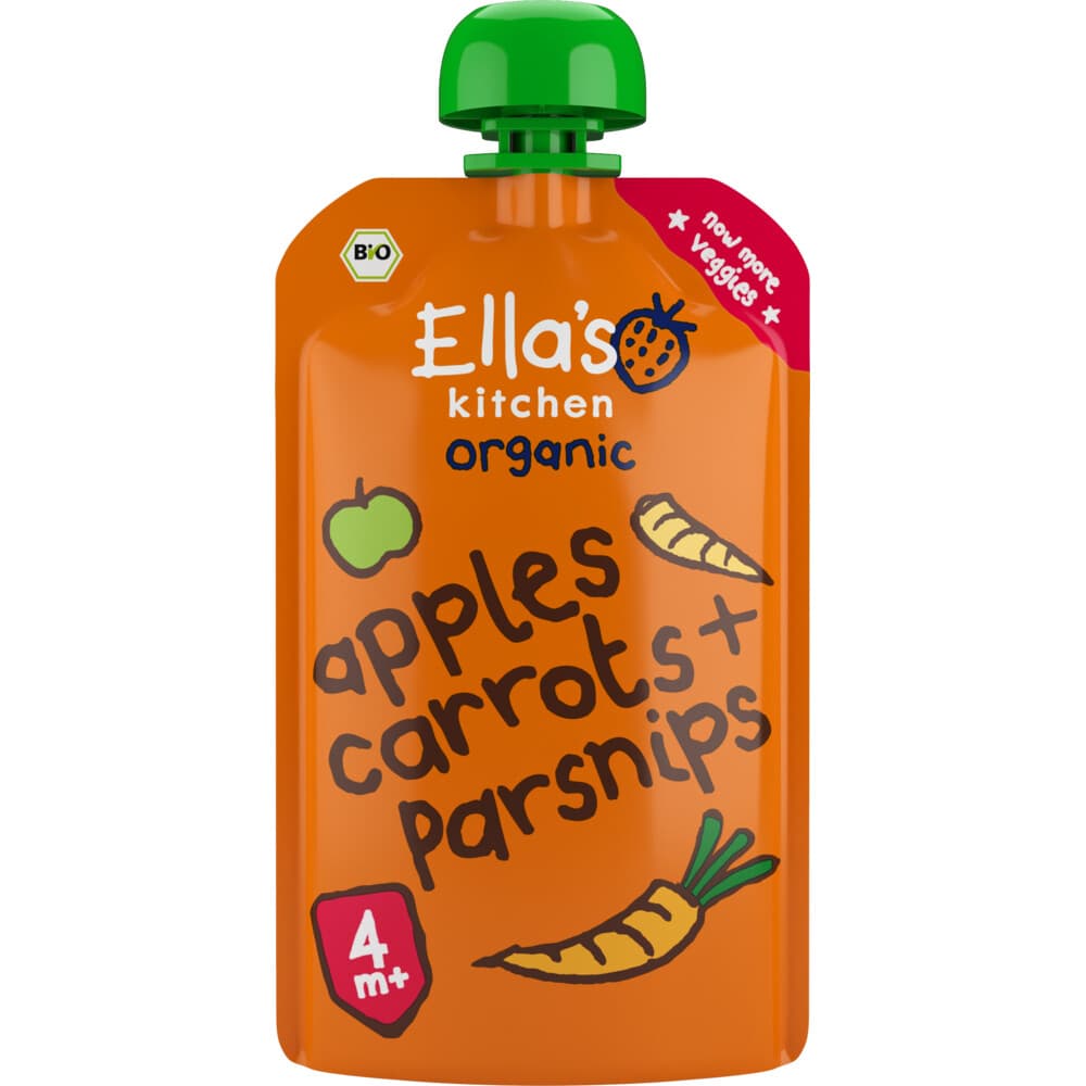 Ella's Kitchen Knijpzakje 4+ m Wortels Appels Pastinaak 120 gr
