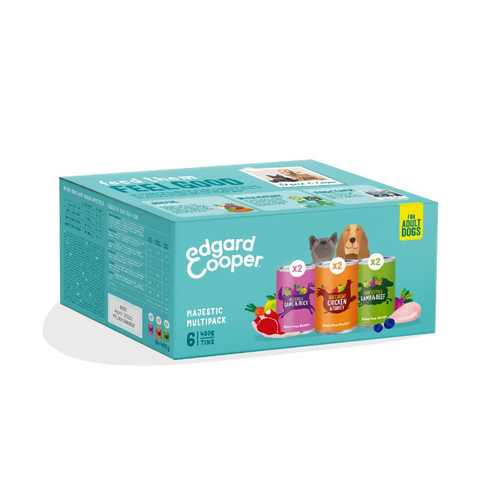 Edgard&Cooper Hondenvoer Multipack Kip - Wild - Lam 6 x 400 gr