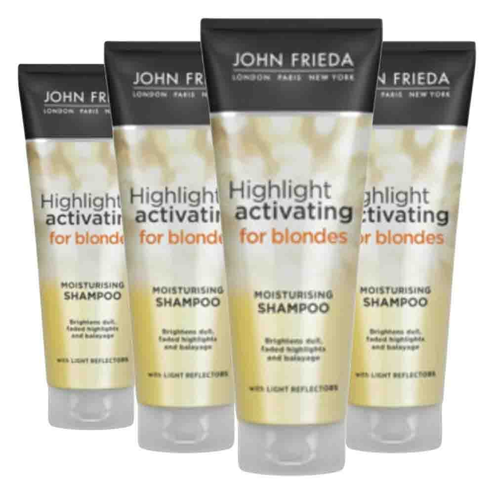 4x John Frieda Sheer Blonde Highlight Activating Brightening Shampoo 250 ml