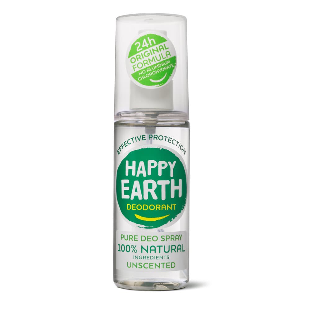 Happy Earth 100% Natuurlijke Deodorant Spray Unscented 100 ml